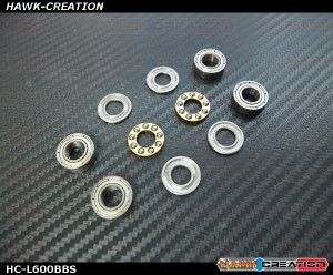 Hawk Creation Bearing Sets (Suitable For Logo 600 Blade Grip / Hawk HC-060 Logo 600 Grip)